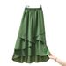 Women's Clothing Plus Size Loose Fitting Textured Cotton Linen Irregular Skirt For Women Summer Fashion Casual Comfortable Trendy_ecoleips.com