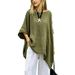 Women's Casual Solid Color round Neck Shirt 3/4 Sleeve Cotton And Linen Blend European American Style Fashion Top Irregular Hem_ecoleips.com