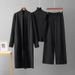 Women's Autumn Winter Knitted Three Piece Set Sleeveless Vest Sweater Cardigan And Pants Lazy Temperament New_ecoleips.com