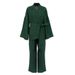 Aria Basics Loose Comfortable Crepe Cotton Long Sleeve Robe Pants Pajama Set 2025 European And American Autumn New Home Wear For_ecoleips.com