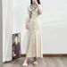 Elegant Knitted Maxi Dress PoIo Collar Short Sleeved Lapel Colorful Embroidered Long Dress For Women New Spring Summer Style_ecoleips.com