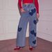 K Love Print Wide Leg Jeans Retro Loose Casual Jeans For Women_ecoleips.com