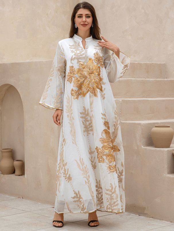 Women's Clothing Burnt Flower Sequined Skirt Light Luxury Celebrity Party Dress Skirt Robe Abaya Women's Clothing_ecoleips.com