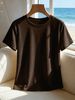 Women's Clothing Women's Casual Round Neck Short Sleeve T-Shirt Multi-Color Style Simple Stylish Sports Top Solid Color Loose Fit_ecoleips.com