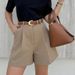 Women's Clothing Ladies' Fashion Temperament Solid Color Loose Straight Casual Shorts_ecoleips.com