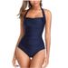Women's Clothing Lace Up Swimsuit Tight Swimsuit Solid Color_ecoleips.com