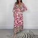 Women's Clothing Autumn Fashion Printed V Neck Ethnic Dress_ecoleips.com
