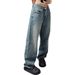 European And American Foreign Trade Cross-border Supply: Plus-size Low-waist Wide-leg Printed Vintage Loose-fit Women's_ecoleips.com