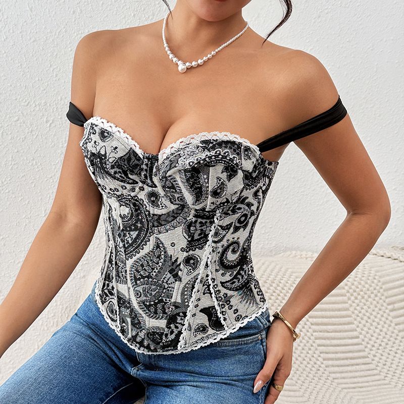 French Jacquard Fishbone Bra Sexy Back Camisole Top For Women Hot Girl Inner And Outer_ecoleips.com
