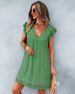 Loose Floral Women's 2023 V-neck Sexy Short-sleeve Chiffon Dress Summer New Commuting European And American Style_ecoleips.com