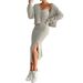 Autumn/Winter Collection: Women's Long-Sleeved Knit Strapped Jackets And Dresses_ecoleips.com
