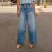 Women's High Waist Straight Leg Jeans - Stretchy Wide Fit Denim Pants With Vintage Wash, Slimming & Comfortable, Sizes S-XXL_ecoleips.com