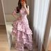 Summer New Style Women's Elegant V Neck Floral Ruffle Slim Fit Long Fishtail Dress Fashion_ecoleips.com
