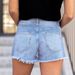 Women's Slim Fit Distressed Denim Shorts Casual Sexy Frayed Edge Washed Denim Shorts Stylish Comfortable_ecoleips.com