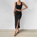 Voya Women's Elegant Style Set, Stylish Sleeveless Vest, Half Skirt Two-piece Set, Spring New Style_ecoleips.com