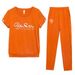 Plus Size Women's Clothing Fat Mm Casual Short Sleeve Capri Pants Sports Women 2025 Summer Loose Fashion Two-Piece Set_ecoleips.com