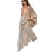 Khaki Spring/Summer Lace Dress With Sun-Protective Hood, Wholesale Style For Women_ecoleips.com