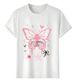 Women's T-Shirts Tshirt Muscle Freaks Butterfly Heart Floral Drawing Style_ecoleips.com