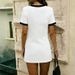 European And American Cross-border Women's Summer Letter Casual Slim-fit Short-sleeve Round-neck T-shirt Dress 012 Print_ecoleips.com