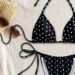 Women's Clothing Sexy Polka Dot Print Bikini New Split Swimsuit Tether Sling Three Point Swimsuit_ecoleips.com