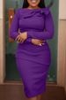 D8628 Autumn Winter New Women's Solid Color Long Sleeve Patchwork Small Flower Evening Dress Style_ecoleips.com