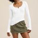 Cross-border Hot-selling New Women's Long-sleeve U-neck Ribbed Button Knit Top, Solid Color, Autumn And Winter Slim-fit_ecoleips.com