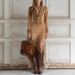 Women's Retro Ethnic Style Tassel Floral Zipper Dress Long Skirt Spring Autumn_ecoleips.com