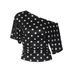 Best-Selling Women's Clothing 2026 Spring New Fashion Printed Polka Dot One-Shoulder Single-Sleeve Puff Sleeve_ecoleips.com