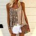 Women's Clothing Spring And Summer Holiday Seaside Style Leopard Print Splicing Ruffle Print Tank Top Vest_ecoleips.com