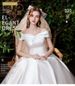 Off-Shoulder Satin Main Wedding Dress 2025 New Bride Elegant Slimming Mid-Waist Simple Court Mori Style Super Fairy_ecoleips.com