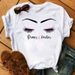 Summer Hot-selling New Product: Retro Large-size Women's Round-neck Short-sleeve T-shirt With Eyelash Design_ecoleips.com