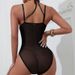 Perspective Hollow Neck Strap Lace Mesh Splicing Street Spice Girl Style Onesie_ecoleips.com