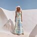 Women's Linen Printed Dress Fashion Backless Bow Tie Sexy Clothing Summer Maxi Dress_ecoleips.com
