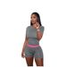 Women's Clothing New Fashion Casual Thread Contrast Color Two Piece Suit_ecoleips.com