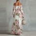 Women's Off-Shoulder Dress Style Print Lantern Sleeve Elegant Fashion Relaxed Everyday Wear Comfortable Feshion_ecoleips.com