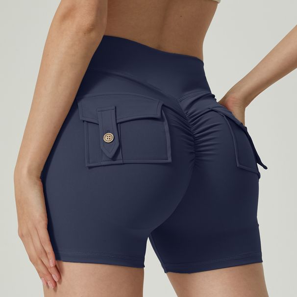 Women's Clothing Peach Hip Wide Leg Pocket Yoga Pants Women's Outdoor Wear Running Sports Quick Drying Fitness Pants Yoga Shorts_ecoleips.com