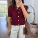 Women's Clothing New Summer Single Breasted Sweater Casual Short Sleeved Round Neck Cardigan Top_ecoleips.com