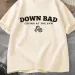 2024 Tortured Poets Tshirt Down Bad Crying At The Gym Graphic T Shirts Women Summer Workout T Shirt Short Sleeve Tees_ecoleips.com