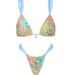 Women's Clothing New Halter Neck Printed Lace Up Split Swimsuit Ladies Sexy Bikini Beach Set_ecoleips.com