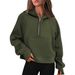 Women's Clothing Autumn And Winter Yoga Wear Women's Sports Half Zip Hoodie Sweatshirt Loose Short Plus Velvet_ecoleips.com