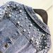 Women's Clothing Heavy Industry Beaded Denim Jacket Short Loose Distressed Denim Jacket Women's Short Oversized Embellished Back Slit Casual Coat_ecoleips.com