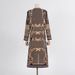 K Temperament Silhouette Loose Jacket For Women, New High-end V-neck With Hidden Button Print Design, Long Windbreaker_ecoleips.com