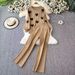 Women's Clothing Fashion Suit For Women Long Sleeve Design Heart Knit Sweater Two Piece Suit Casual High Waist Slim Wide Leg Pants_ecoleips.com