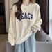 real-shot Printed Long-sleeve Round-neck Composite Sweatshirt For Women, Spring And Autumn Thin Loose_ecoleips.com