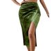 Voya Discounted Women's Autumn And Winter Hot And Fashionable Sexy Split Hip Suit Skirt Commuting Velvet Skirt_ecoleips.com