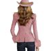 Women's Clothing Elegant Suede Blazer Vintage-Inspired Tailored Jacket, Soft Pink Office Blazer With Notched Lapel, A-Line Fit, Wrinkle-Resistant _ecoleips.com