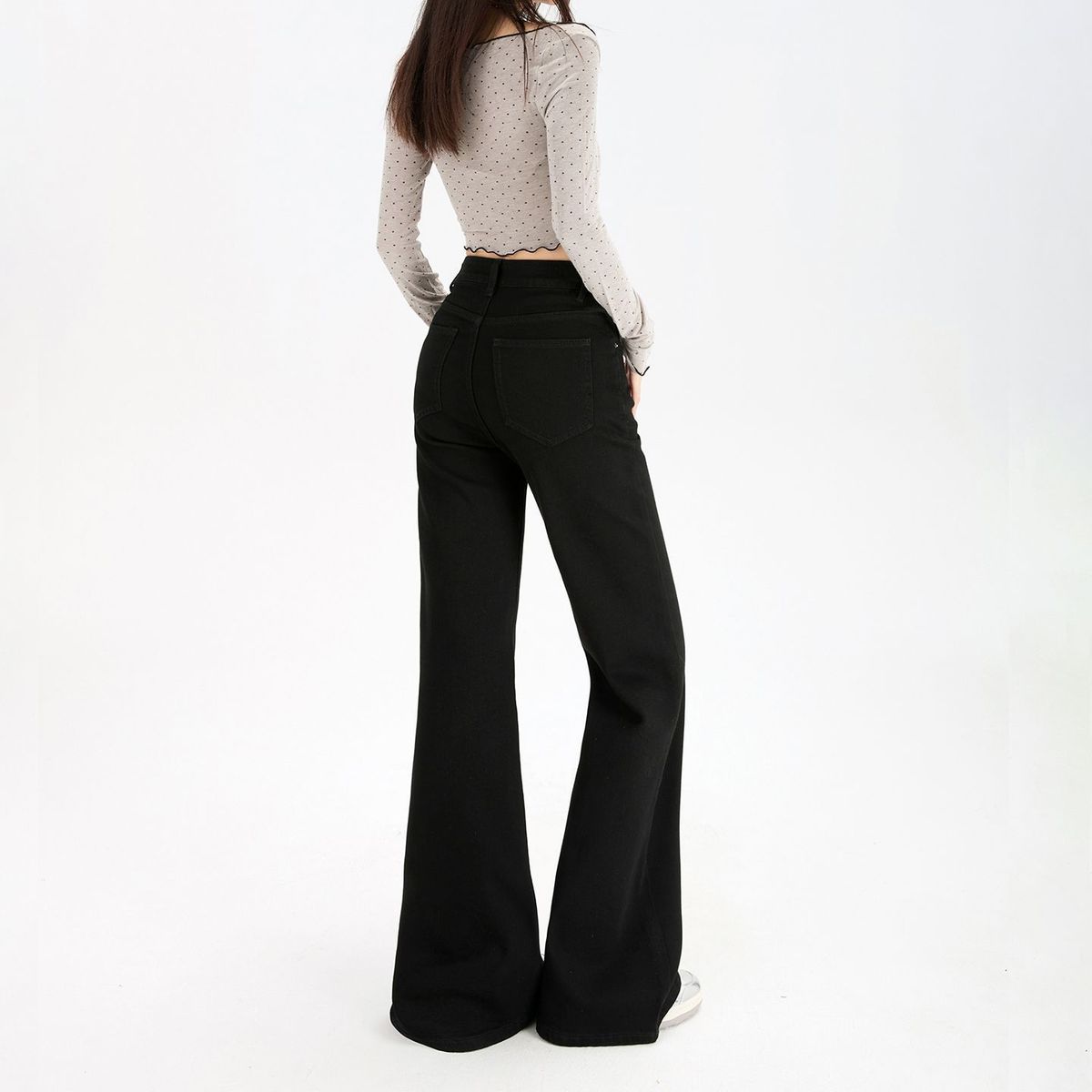 Retro Style Slimming Flared Jeans For Women Loose Fit Stretchy Slim Style Plus Size Early Spring_ecoleips.com