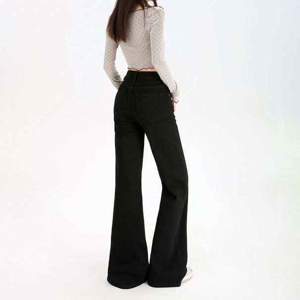 Retro Style Slimming Flared Jeans For Women Loose Fit Stretchy Slim Style Plus Size Early Spring_ecoleips.com