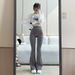 Micro Flared Shark Pants, Women's High Waisted Pants, Slim Fit And Slimming, Flared Pants With A Hanging Feel_ecoleips.com