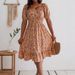 Real Shot Of Cross-border Women's Dress, 2026 Spring-summer New Style, European And American Floral Print, Square Neck,_ecoleips.com
